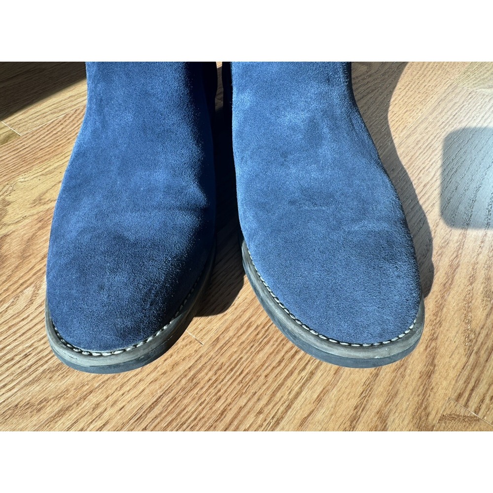 Bruno Marc Chelsea Ankle‎ Boots Men's Size 10.5 Blue Suede Shoes Leather - Picture 2 of 7